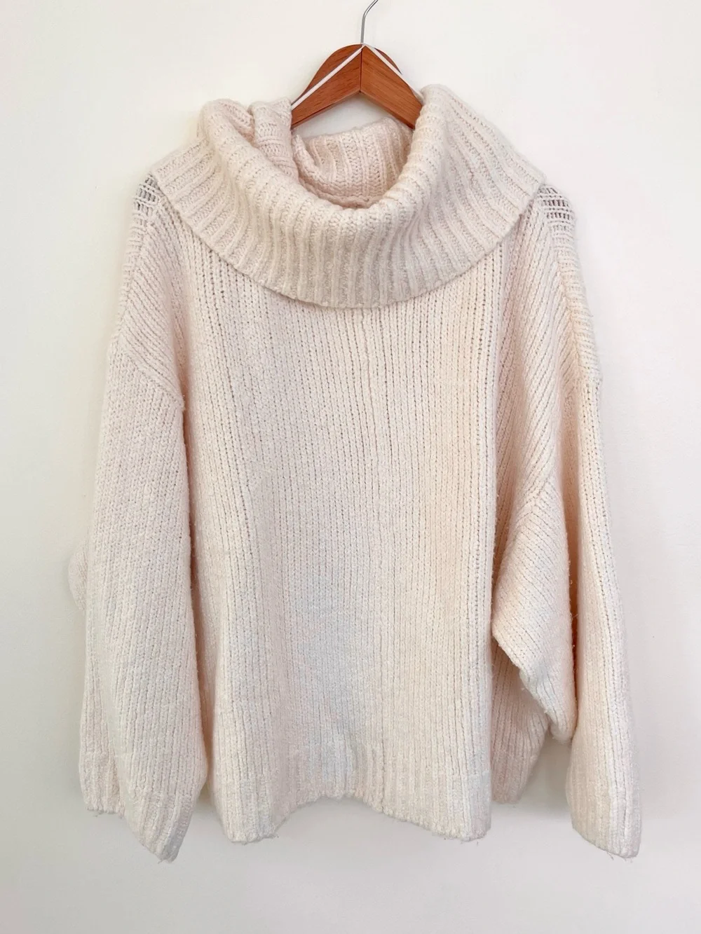 Anthropologie Pilcro Turtleneck Sweater Ivory Cream 2X Cozy Oversized Relaxed